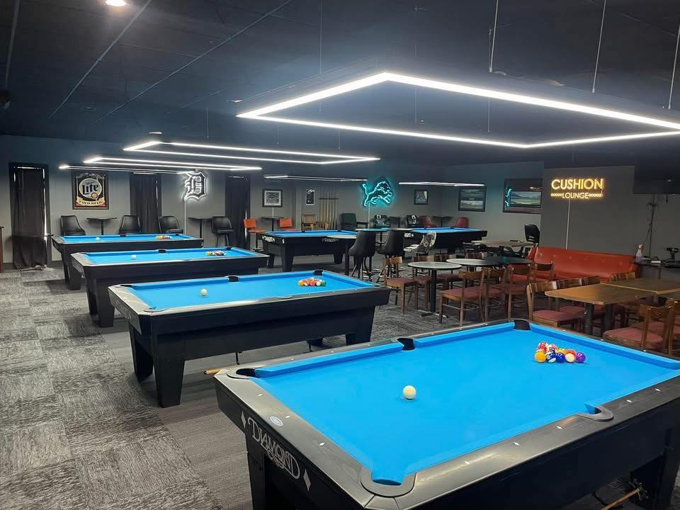 Cushion Lounge pool hall exterior/interior